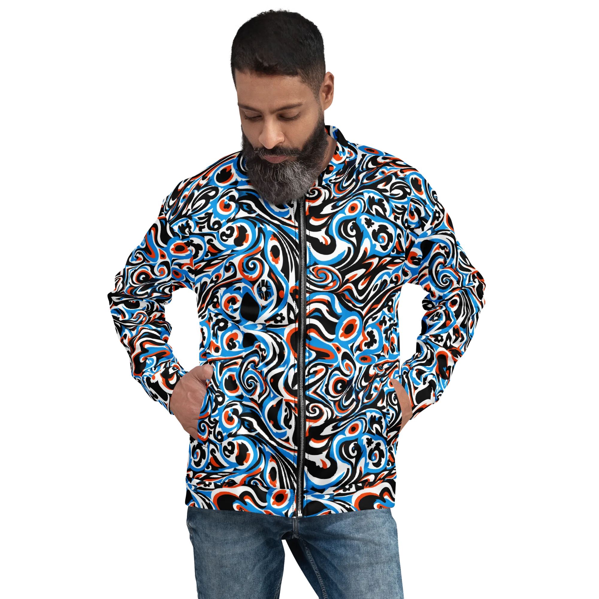 Cobalt Rhapsody on Bomber Jacket — Front