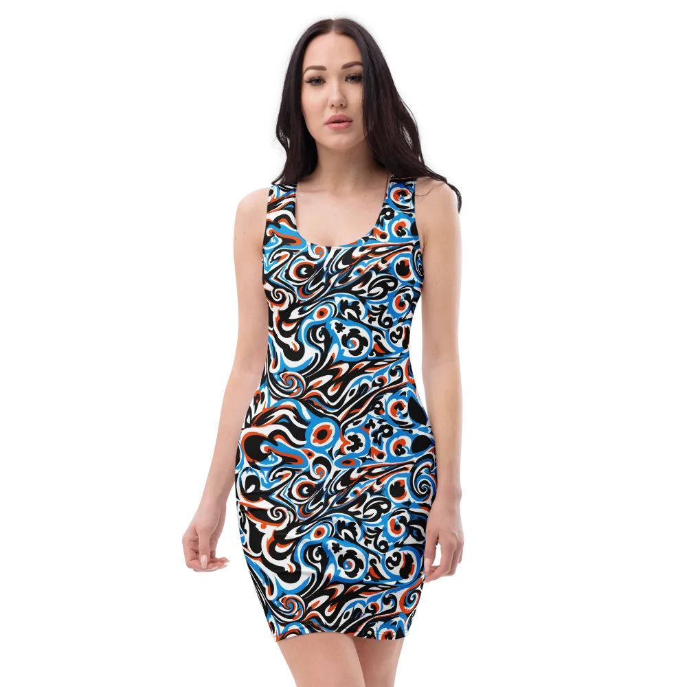 Cobalt Rhapsody on Bodycon Dress — Front