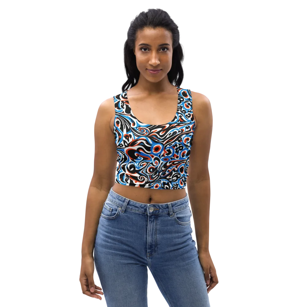 Cobalt Rhapsody on Crop Top — Front