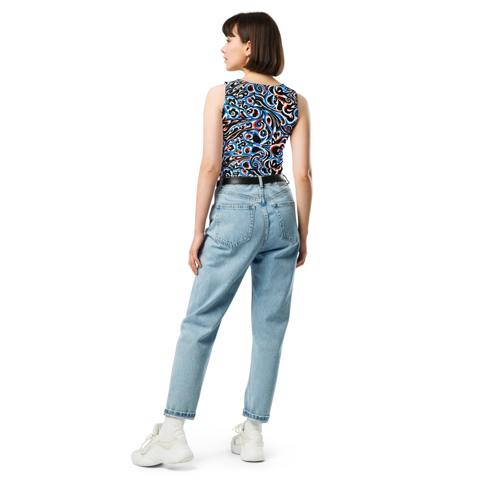 Cobalt Rhapsody on Crop Top — Back