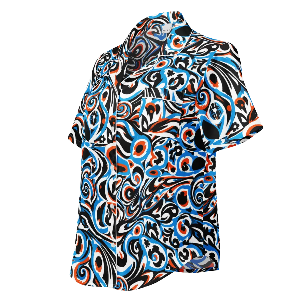 Cobalt Rhapsody on Women's Short Sleeve Pajama Top — Left Front