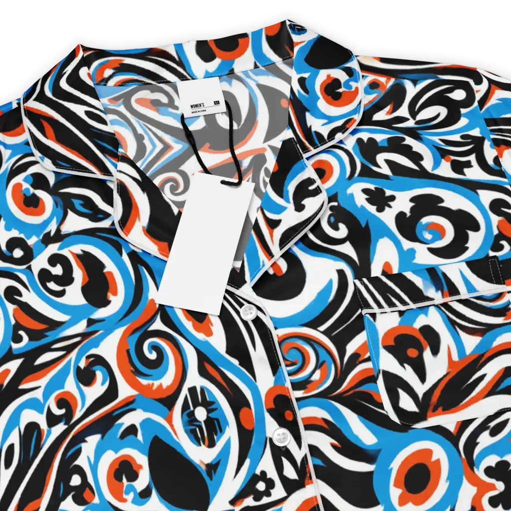 Cobalt Rhapsody on Women's Short Sleeve Pajama Top — Product details