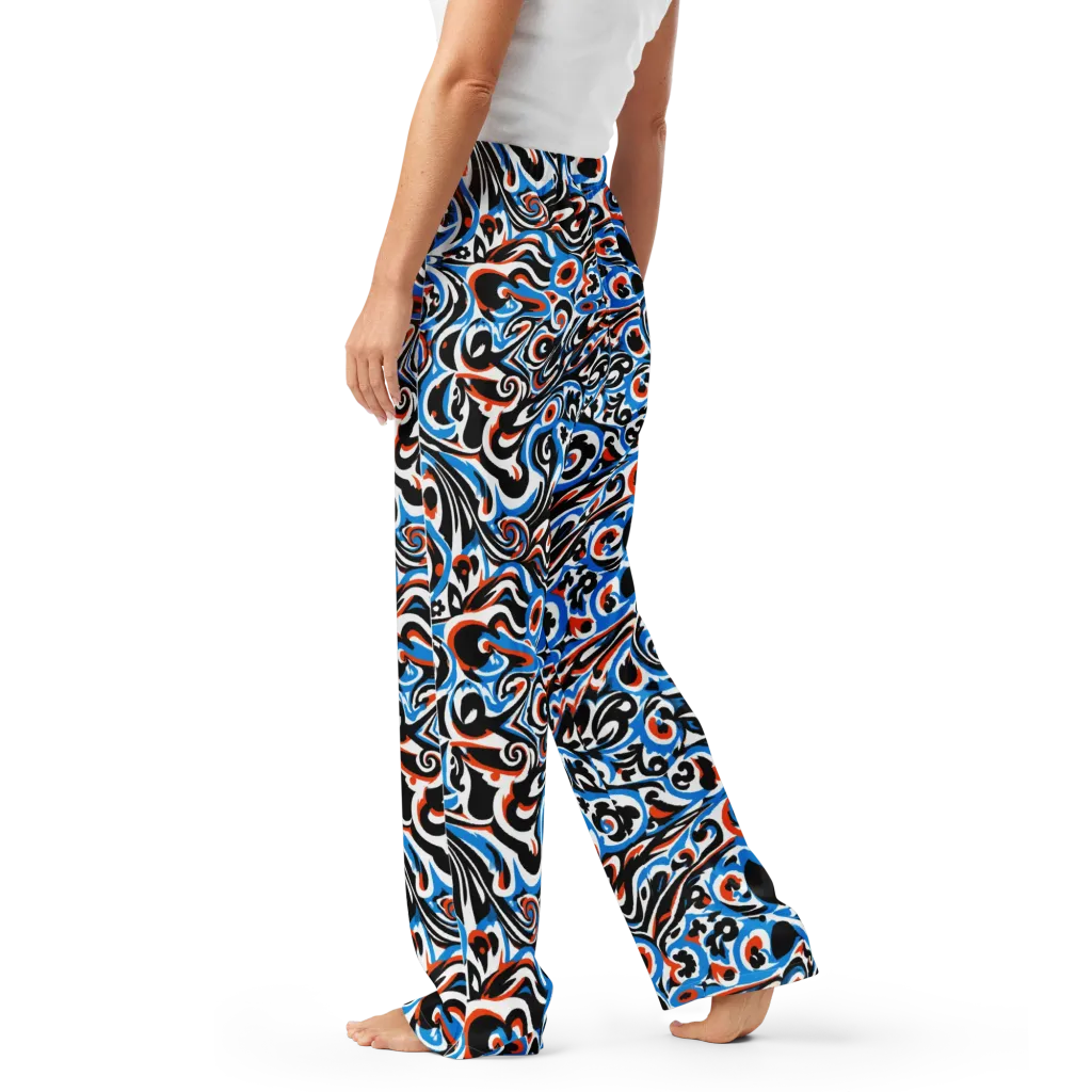 Cobalt Rhapsody on Women's Pajama Pants — Left