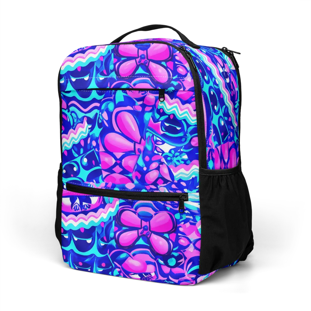 Electric Candy Riot on Utility Backpack — Left Front