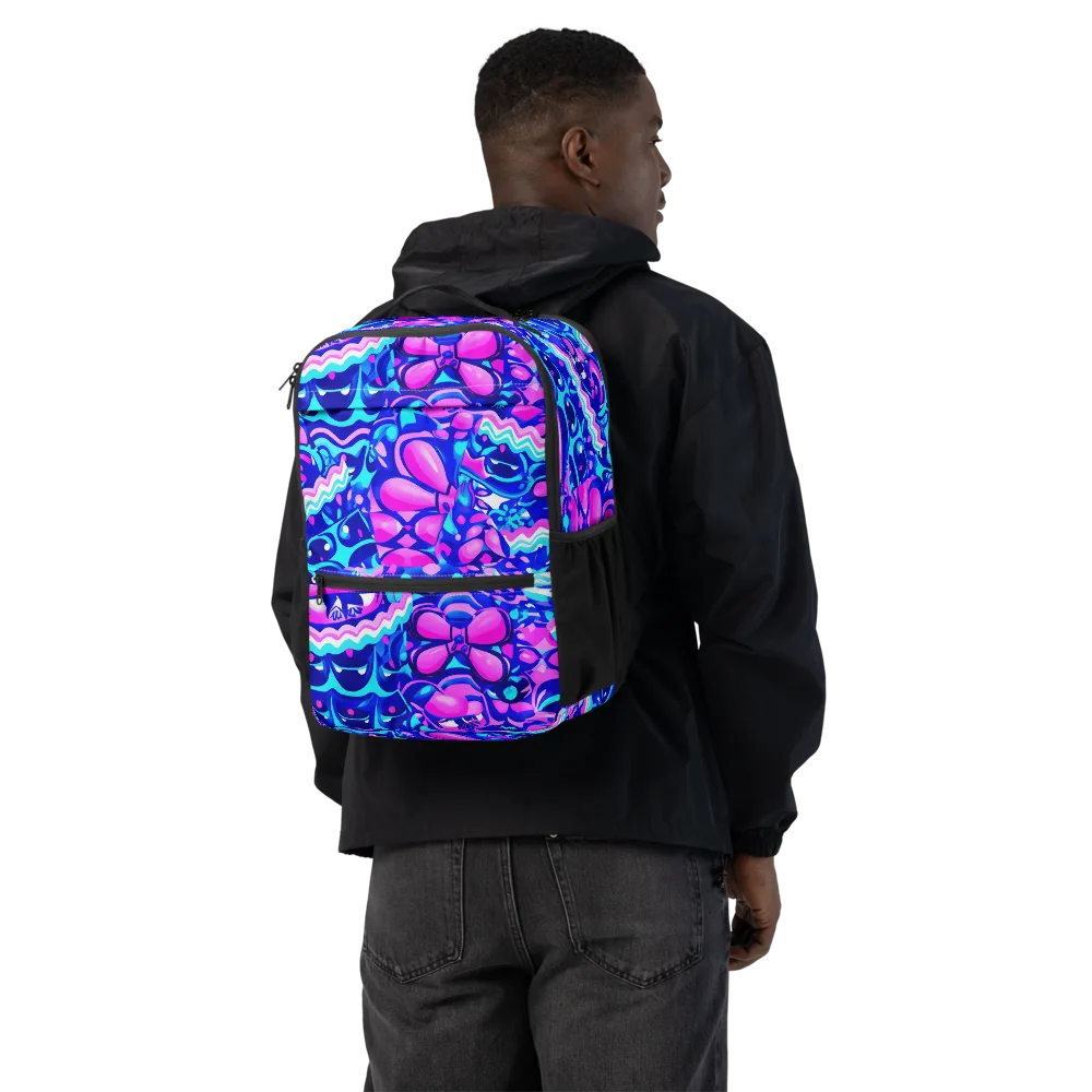 Electric Candy Riot on Utility Backpack — Back