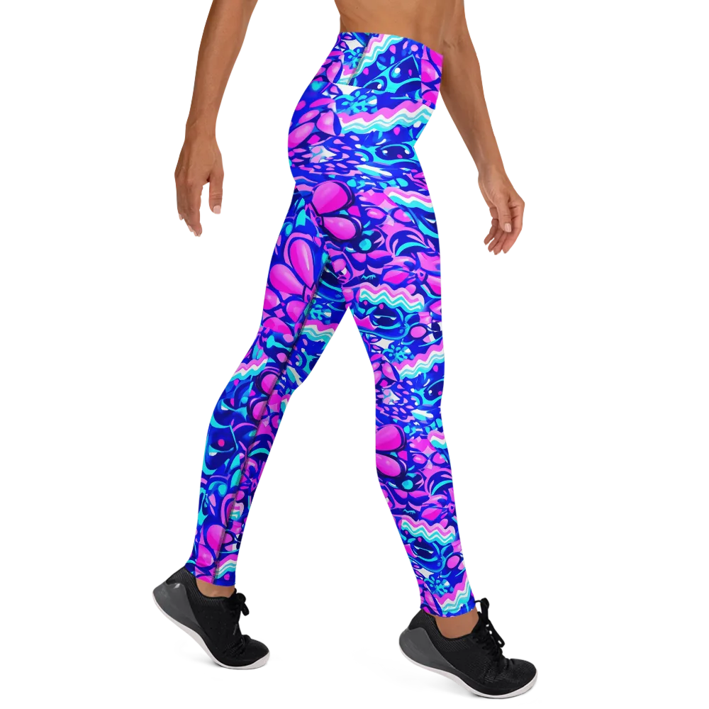 Electric Candy Riot on Yoga Leggings — Right