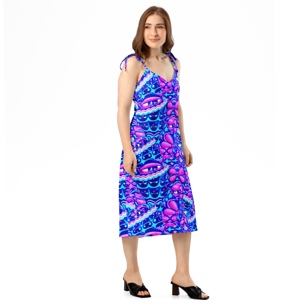 Electric Candy Riot on Slip Dress — Right Front