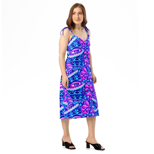 Electric Candy Riot on a Slip Dress