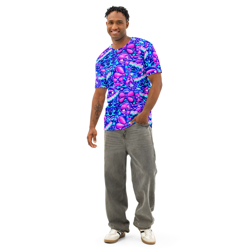 Electric Candy Riot on Men's Cotton Crew Neck T-Shirt — Front