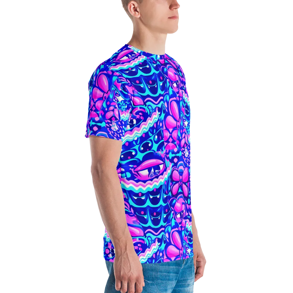 Electric Candy Riot on Men's Crew Neck T-Shirt — Right