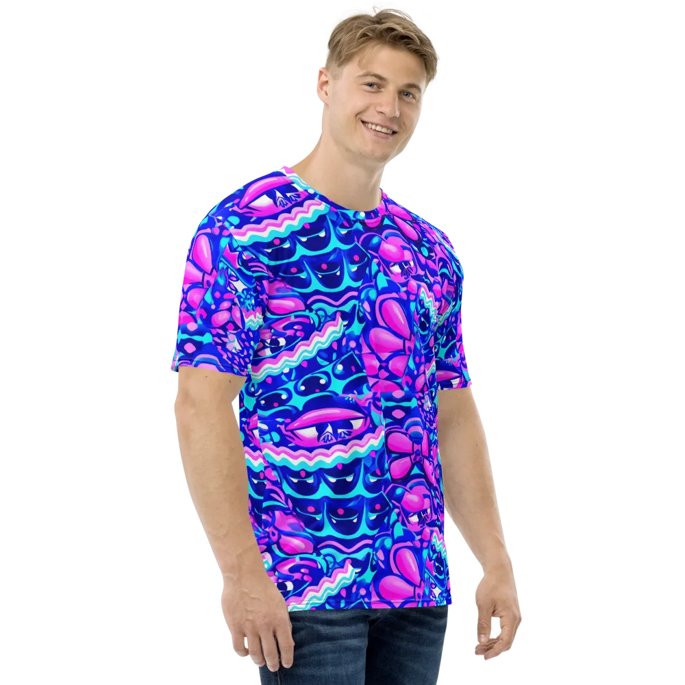 Electric Candy Riot on Men's Crew Neck T-Shirt — Right