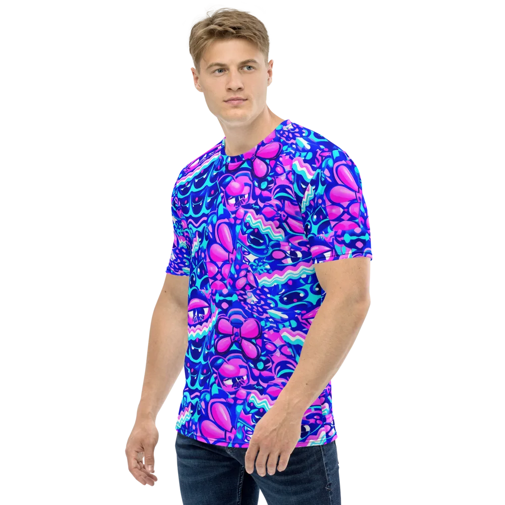 Electric Candy Riot on Men's Crew Neck T-Shirt — Left
