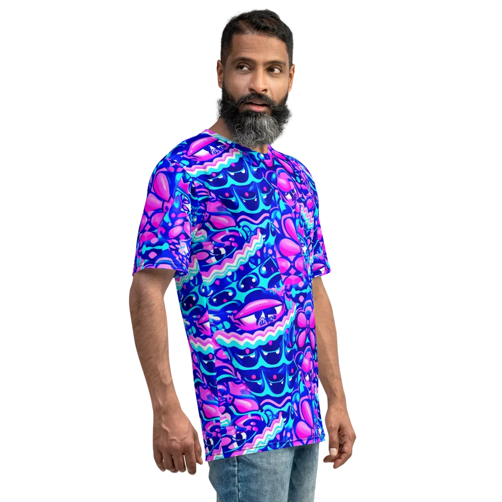 Electric Candy Riot on Men's Crew Neck T-Shirt — Right