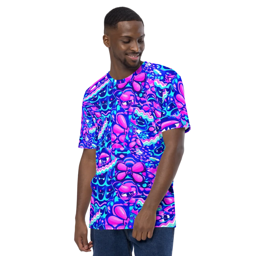 Electric Candy Riot on Men's Crew Neck T-Shirt — Left