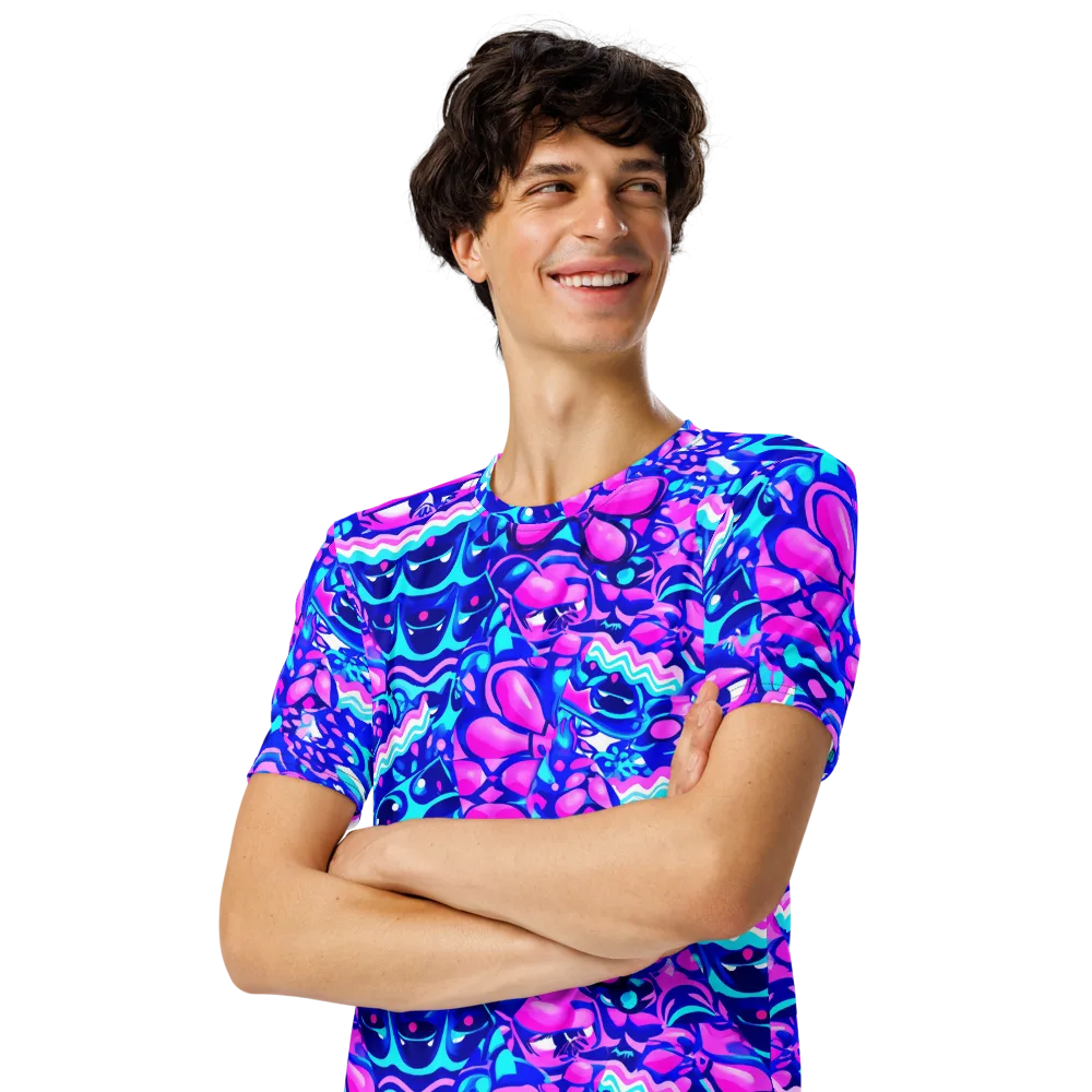 Electric Candy Riot on Men's Crew Neck T-Shirt — Left Front