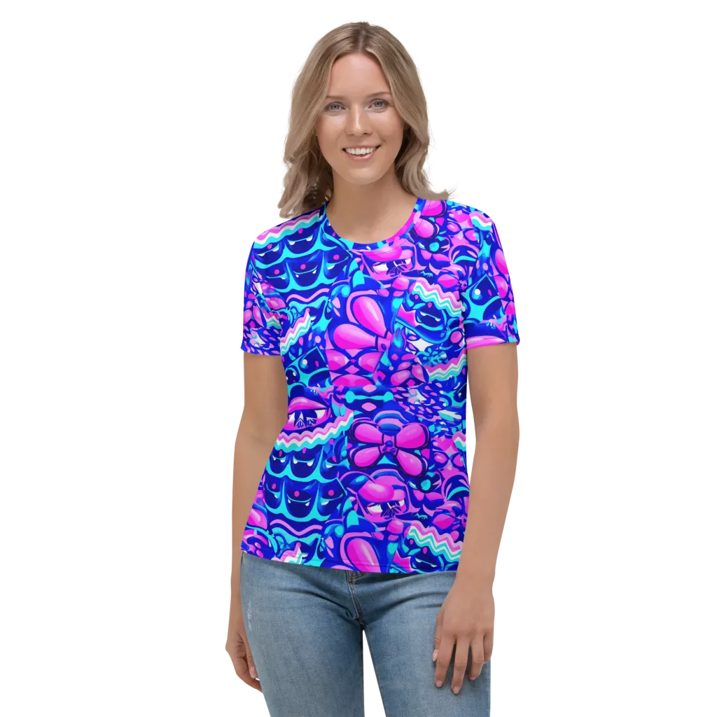 Electric Candy Riot on Women's Crew Neck T-Shirt — Front