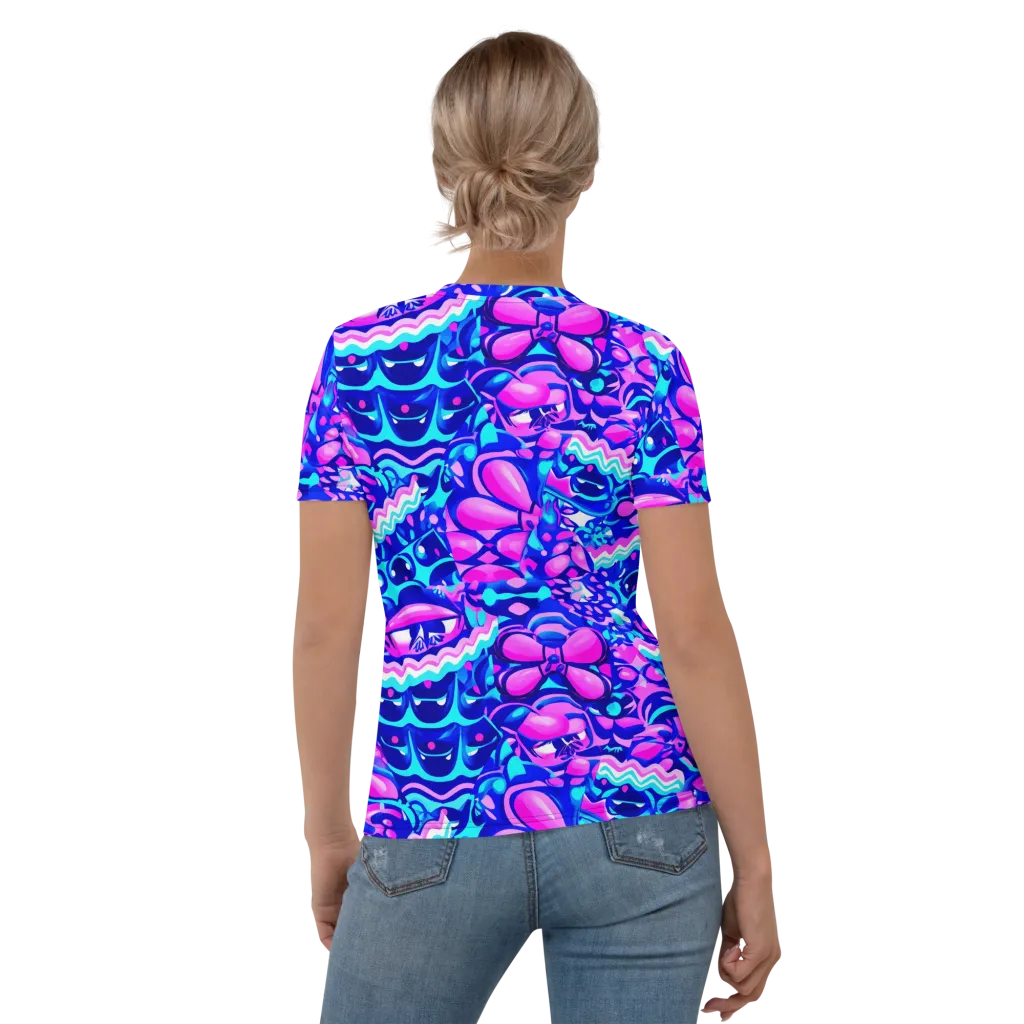 Electric Candy Riot on Women's Crew Neck T-Shirt — Back
