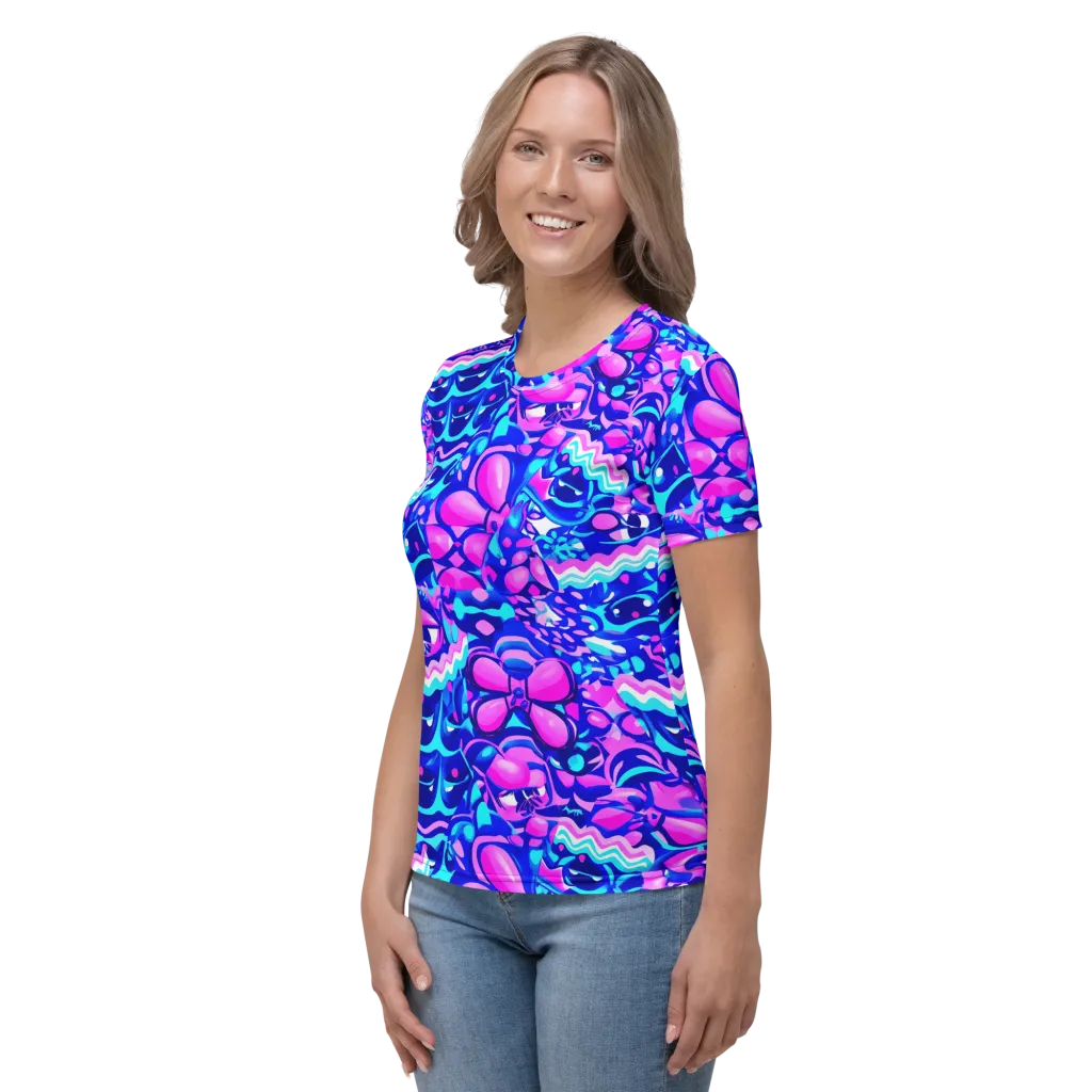 Electric Candy Riot on Women's Crew Neck T-Shirt — Left