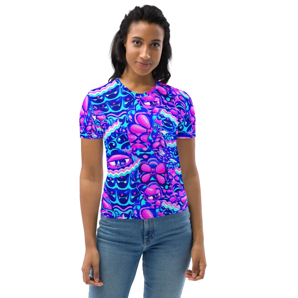 Electric Candy Riot on Women's Crew Neck T-Shirt — Front