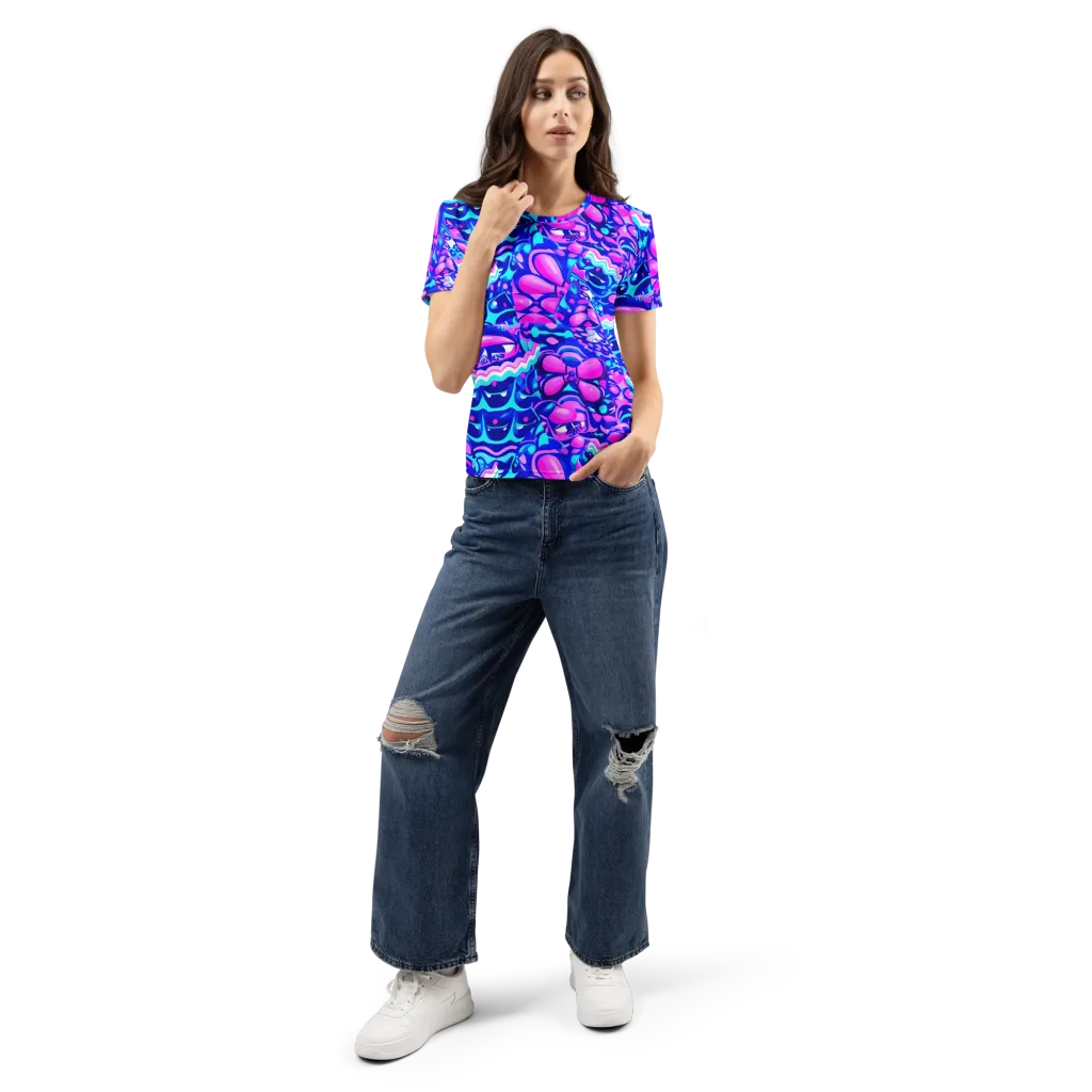 Electric Candy Riot on Women's Crew Neck T-Shirt — Front
