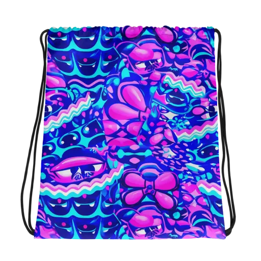 Electric Candy Riot on a Drawstring Bag