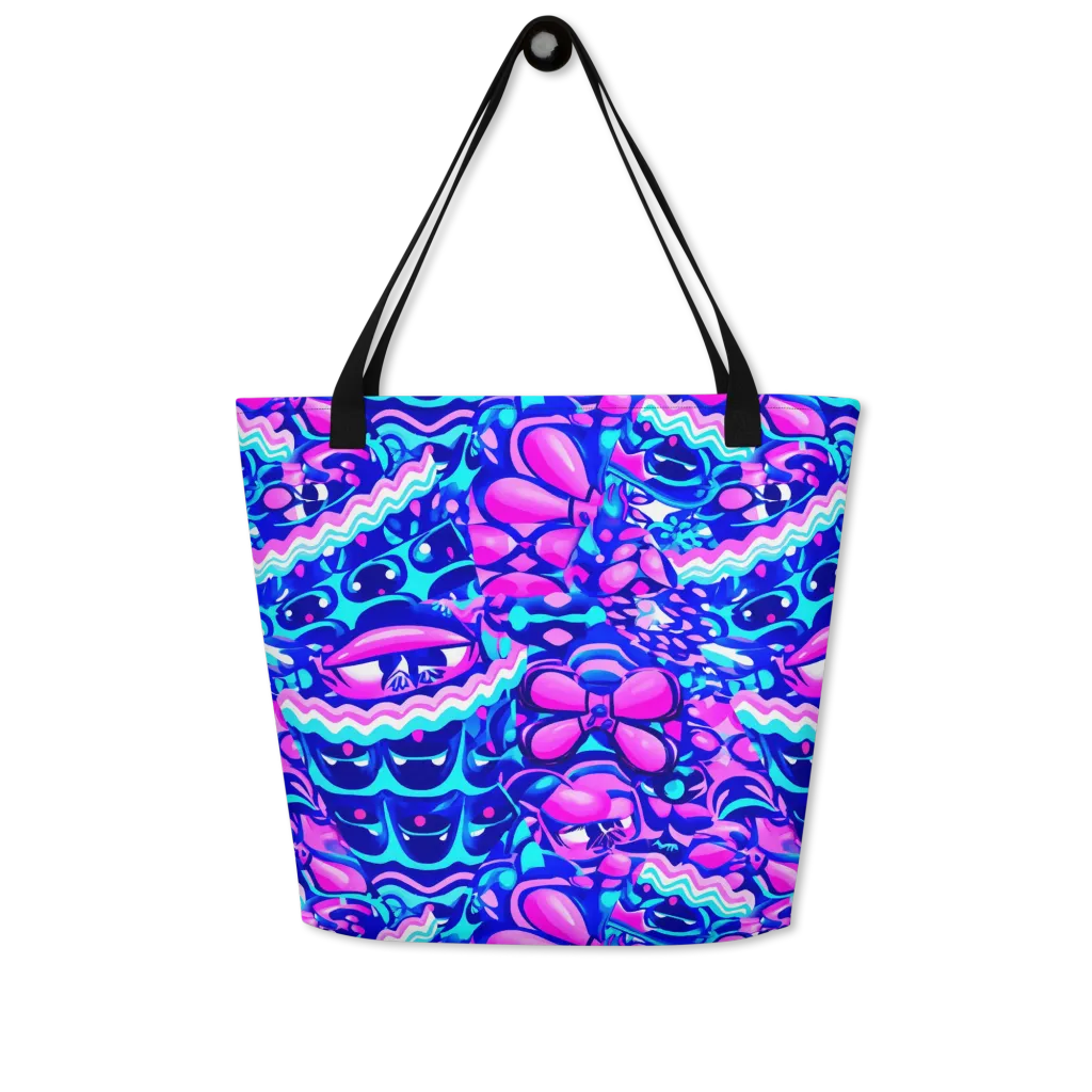 Electric Candy Riot on Large Tote Bag W/ Pocket — Front