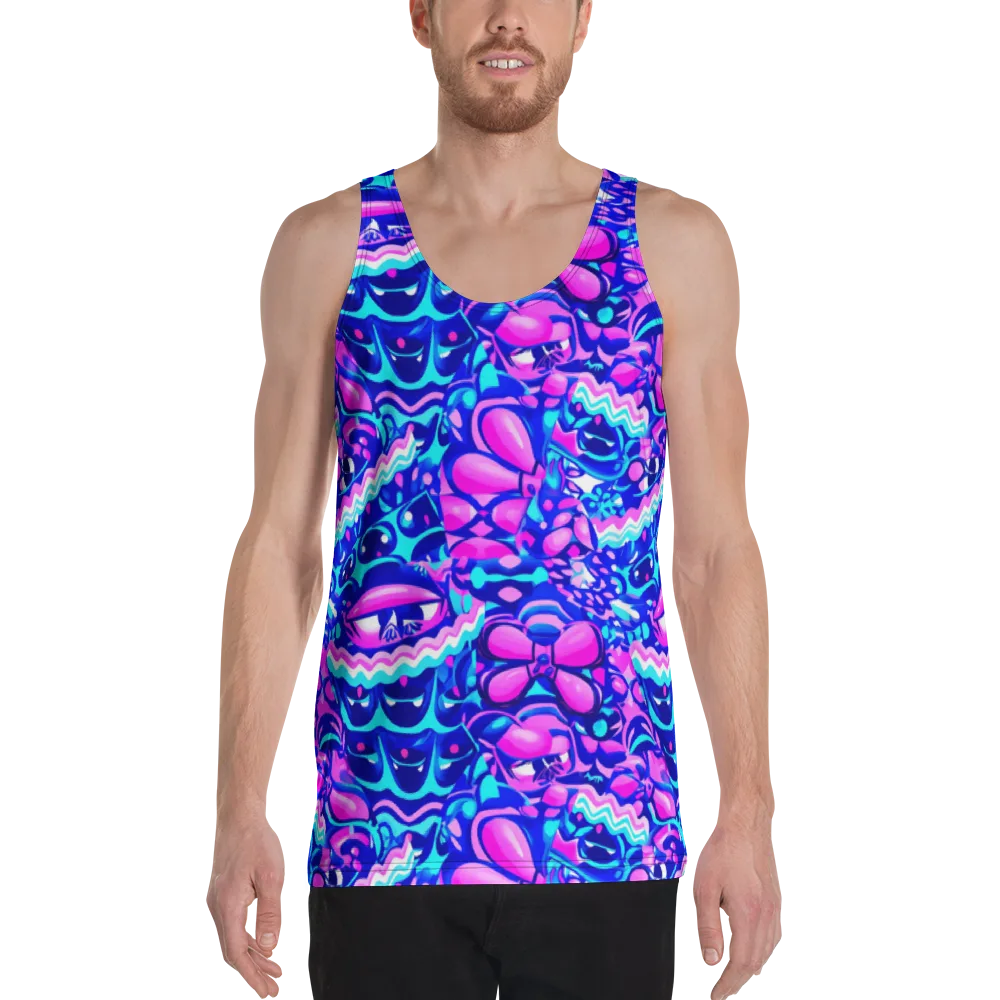 Electric Candy Riot on Men's Tank Top — Front