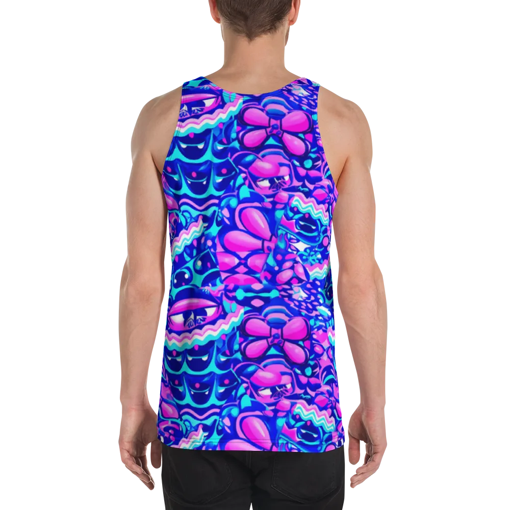 Electric Candy Riot on Men's Tank Top — Back