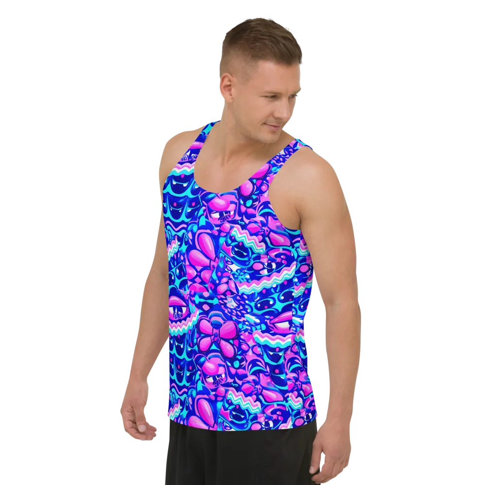 Electric Candy Riot on Men's Tank Top — Left Front