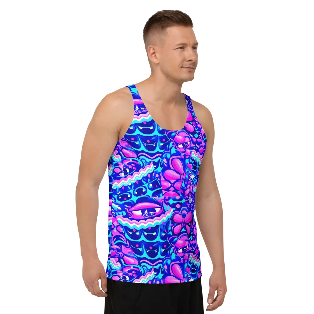 Electric Candy Riot on Men's Tank Top — Right Front