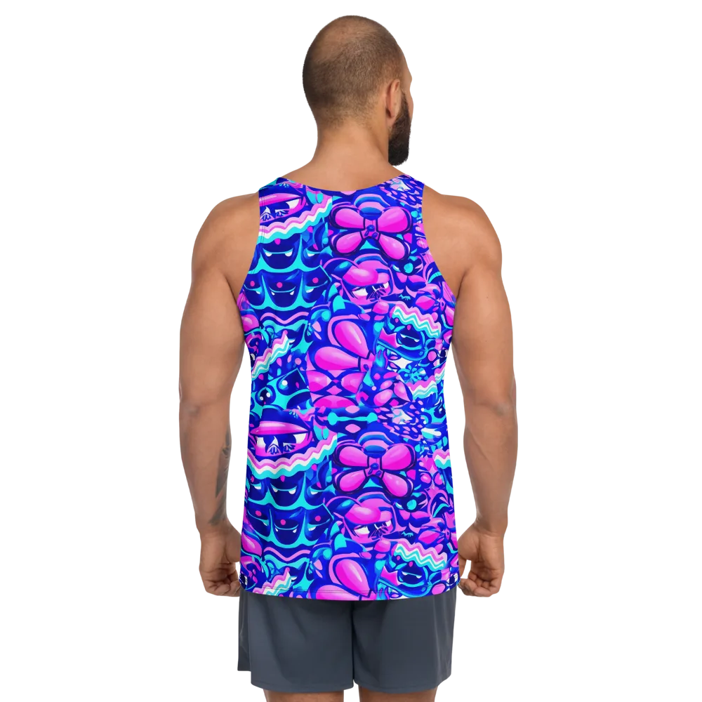 Electric Candy Riot on Men's Tank Top — Back