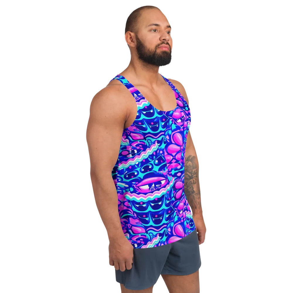 Electric Candy Riot on Men's Tank Top — Right Front