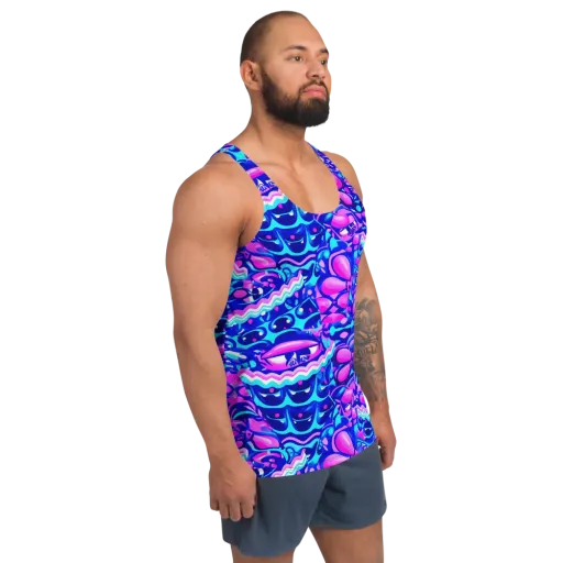 Electric Candy Riot on a Men's Tank Top