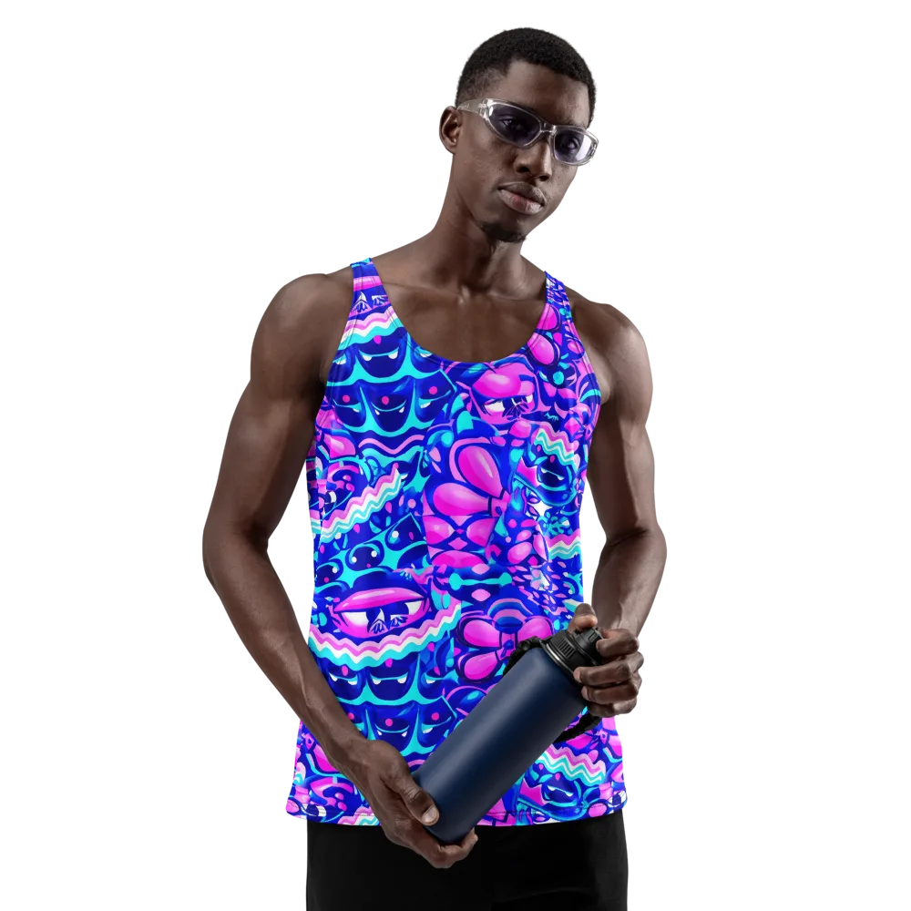 Electric Candy Riot on Men's Tank Top — Front