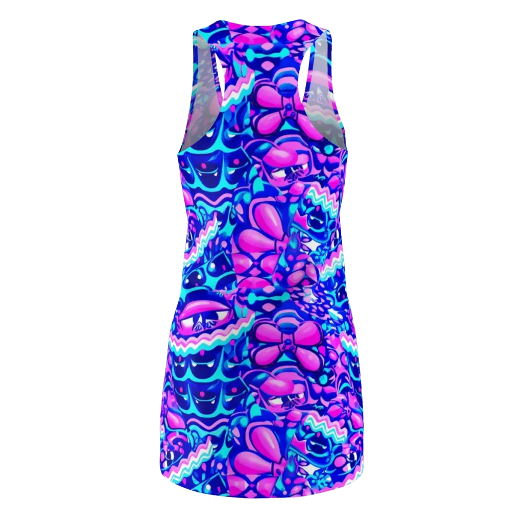 Electric Candy Riot on Racerback Dress — Back