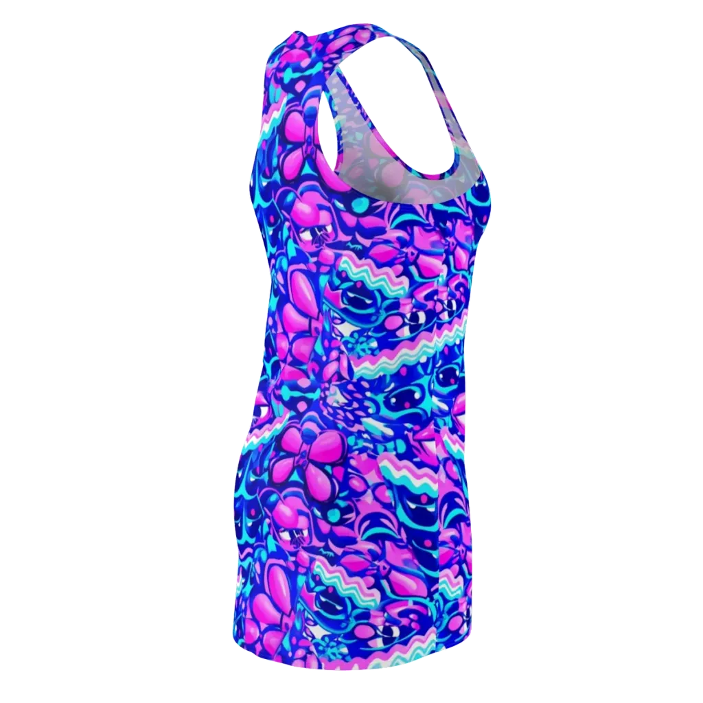 Electric Candy Riot on Racerback Dress — Back Side