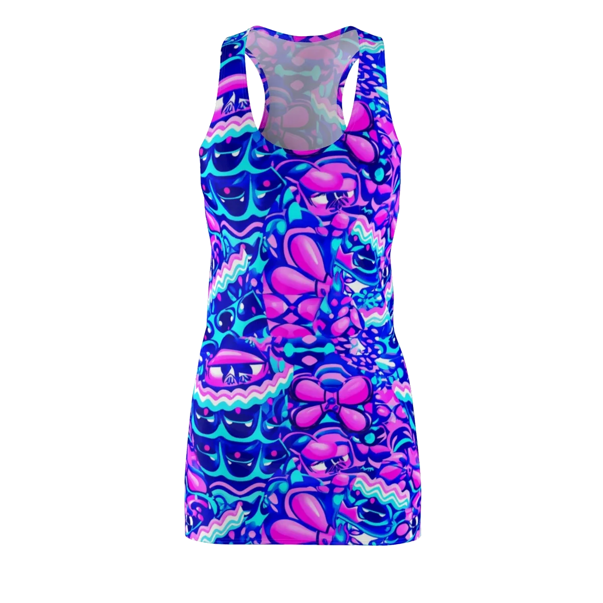 Electric Candy Riot on Racerback Dress — Front