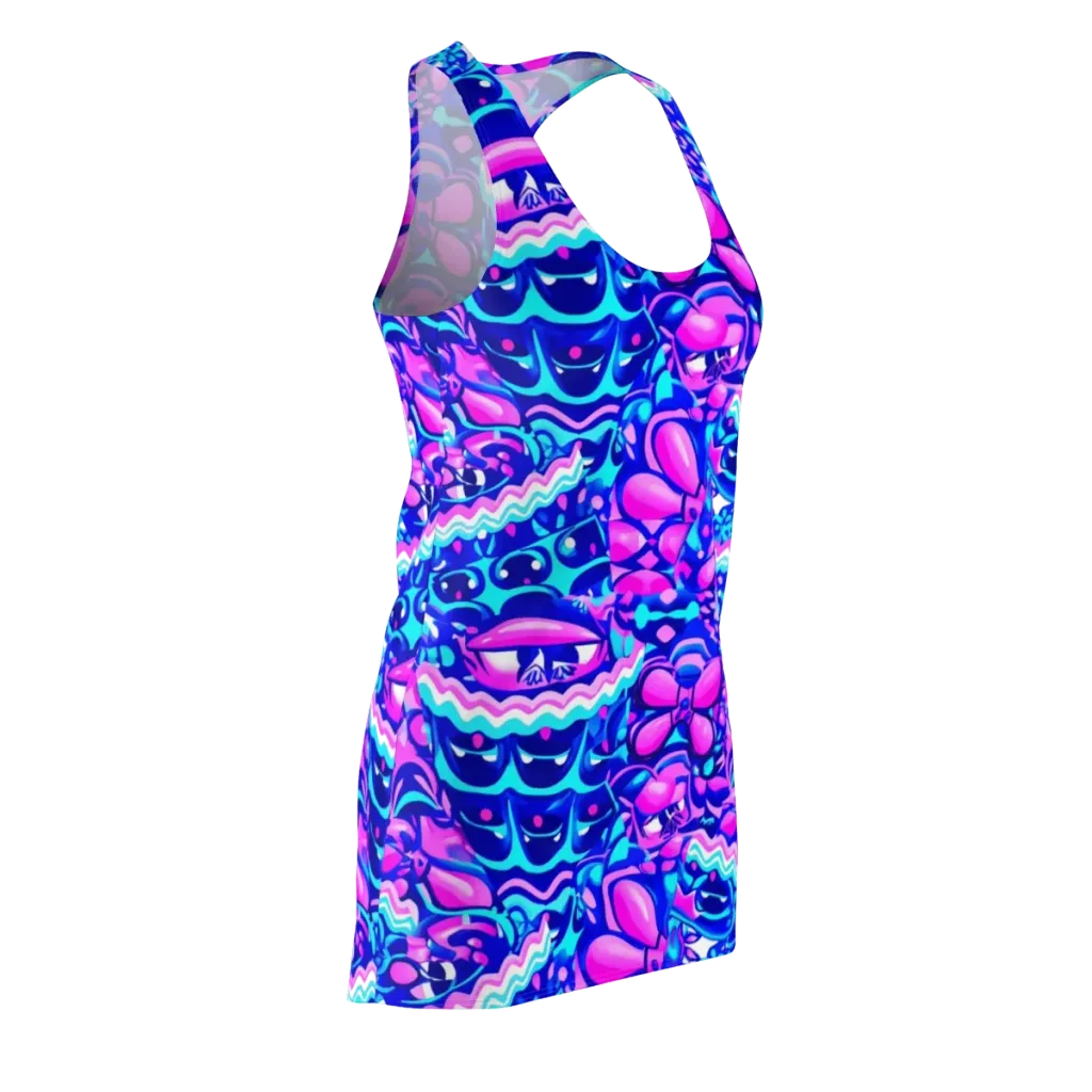 Electric Candy Riot on Racerback Dress — Front Side