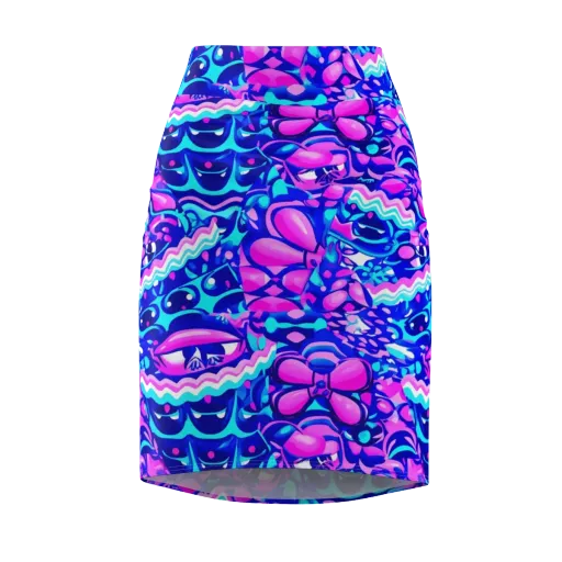 Electric Candy Riot on a Pencil Skirt