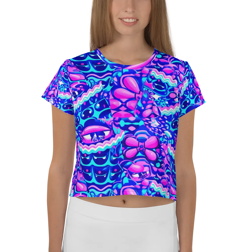 Electric Candy Riot on Crop Tee — Front