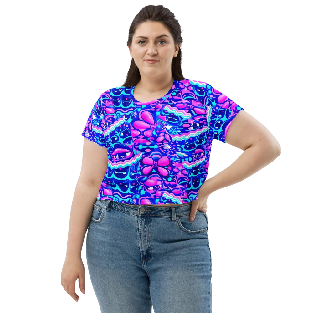 Electric Candy Riot on Crop Tee — Front