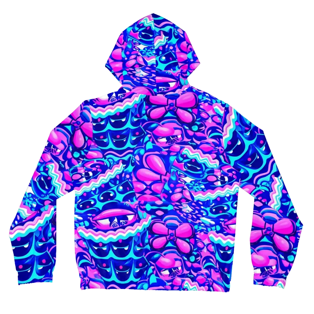 Electric Candy Riot on Women's Full-Zip Hoodie — Back