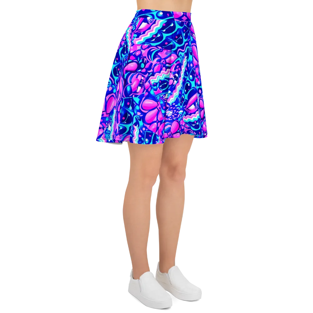 Electric Candy Riot on Skater Skirt — Right