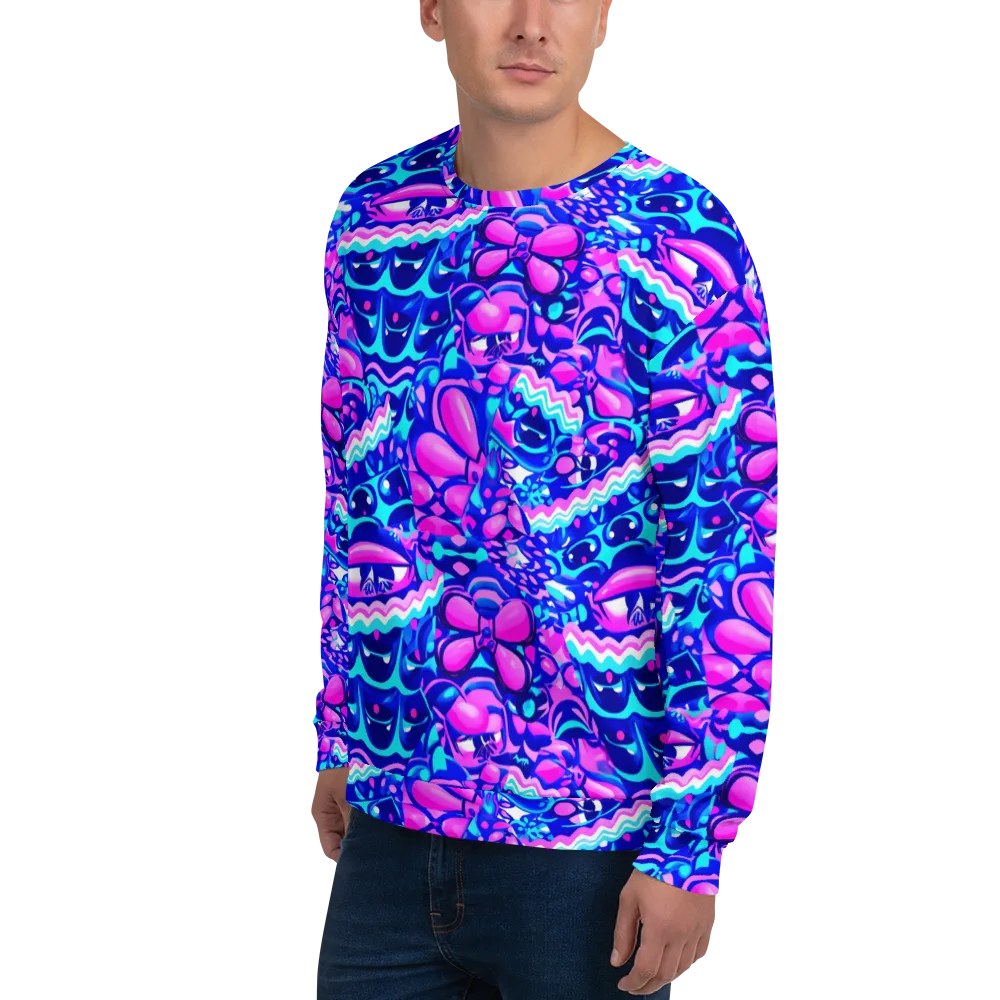 Electric Candy Riot on Sweatshirt — Left Front