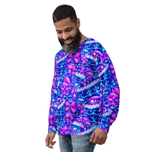 Electric Candy Riot on a Sweatshirt