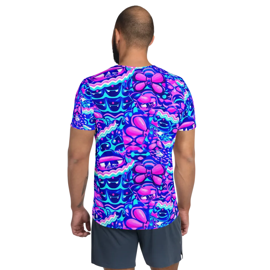 Electric Candy Riot on Men's Athletic T-Shirt — Back