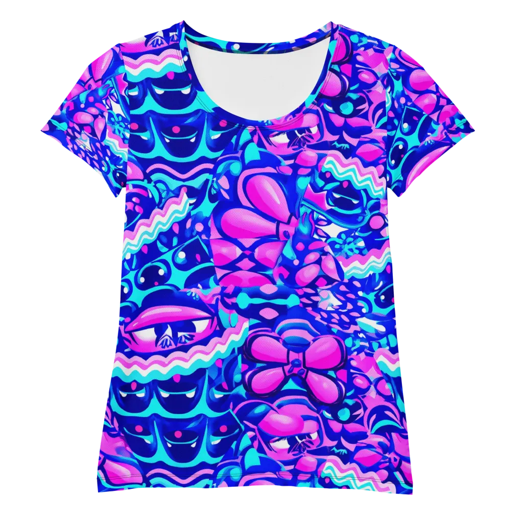 Electric Candy Riot on Women's Athletic T-Shirt — Front