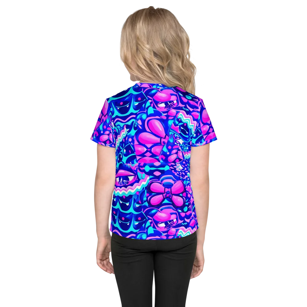 Electric Candy Riot on Kids Crew Neck T-Shirt — Back