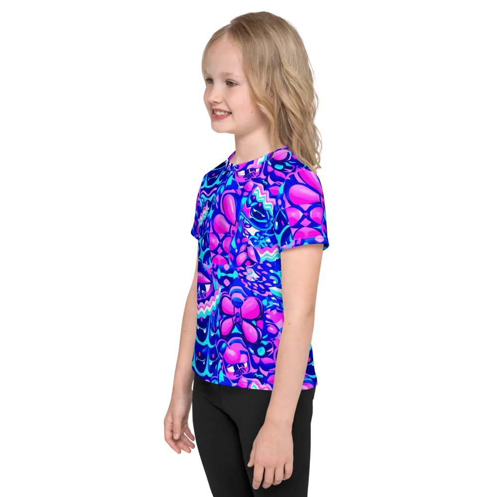 Electric Candy Riot on Kids Crew Neck T-Shirt — Left