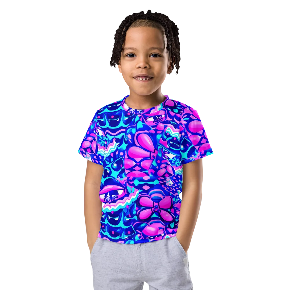 Electric Candy Riot on Kids Crew Neck T-Shirt — Front